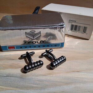 J.Fold Men's New York CUFFLINKS Black and Silver toned metal JFD022/00